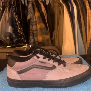 Vans Rowan Pro Lavender Sneakers with Black Soles and Black Accents